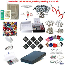 Deluxe Adult Jewellery Making Starter Kit+FREE Kumihimo Kit & Christmas Earrings! Make Your Own Jewellery In Minutes! With 1,000+ Beads & Findings, Beadsmith Bead Board,Pliers,Bead Box,Guide,Gift Bags+FREE UK DELIVERY